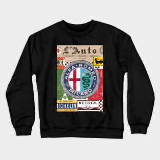 Alfa Romeo Vintage Poster L'Auto Distressed type 1 Crewneck Sweatshirt